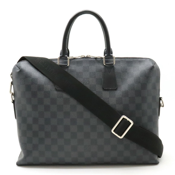 Louis Vuitton Black Bag Business PDJ Jour Document Briefcase Porte Graphite - Picture 1 of 8